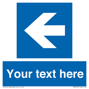 Custom Mandatory directional sign, blue arrow left